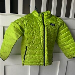Patagonia Kids Bright Green Puffer Down Jacket, 4T
